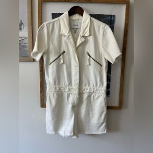 PISTOLA 100% Cotton Denim Shorts Romper Jumpsuit